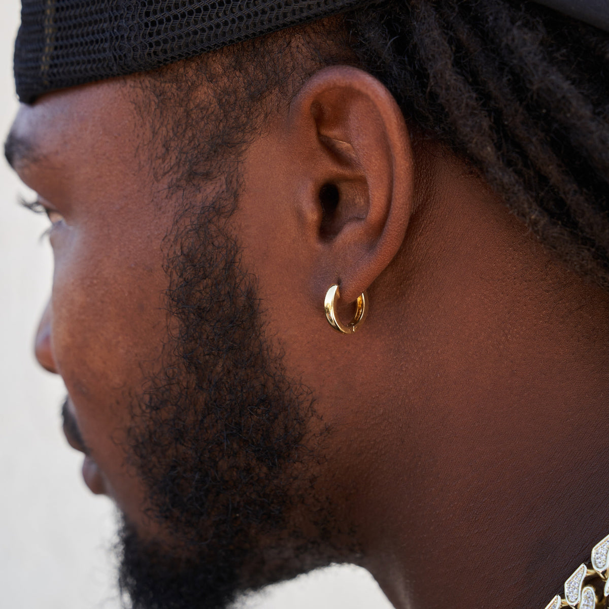 Solid Gold Polished Round Huggie Earrings