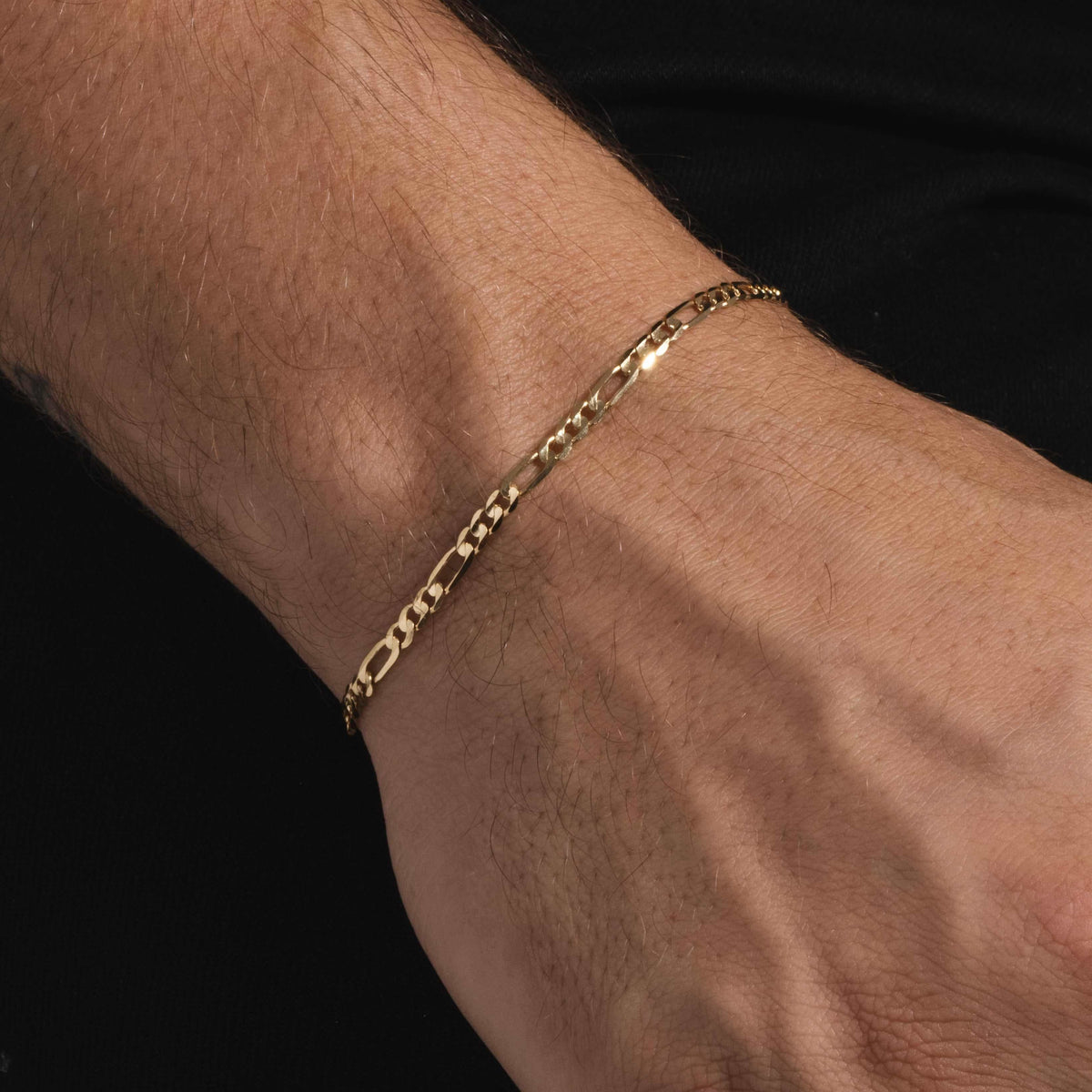 10k Solid Gold Figaro Bracelet (3mm) - The GLD Shop