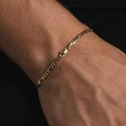 10k Solid Gold Figaro Bracelet (3mm) - The GLD Shop