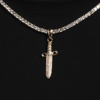 10k Solid Gold Iced Knife Pendant - The GLD Shop
