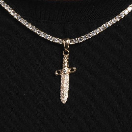 10k Solid Gold Iced Knife Pendant - The GLD Shop