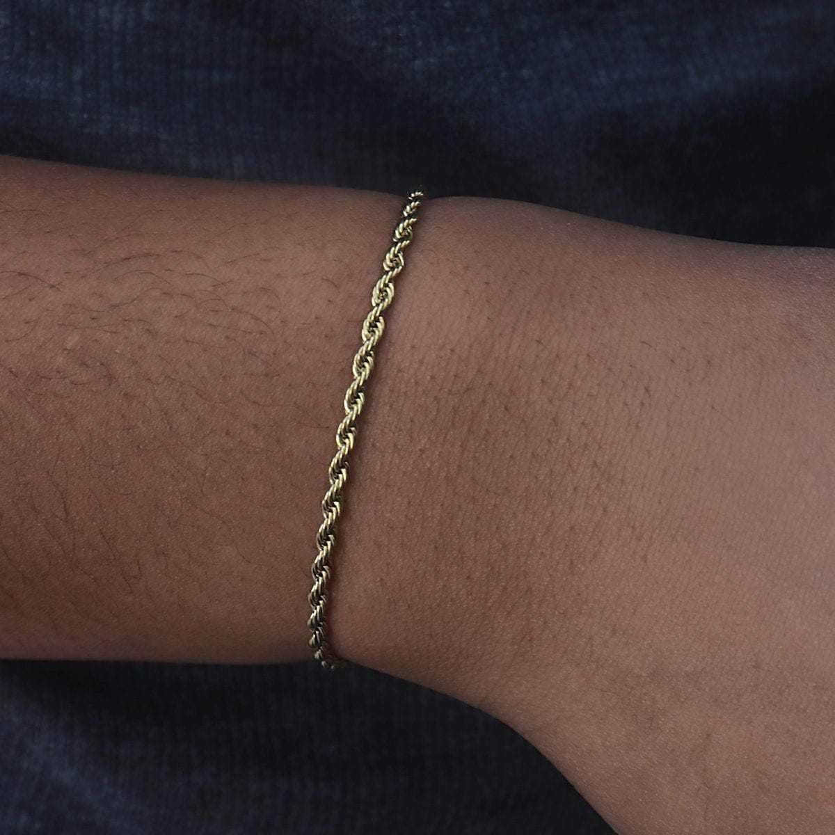 10k Solid Gold Rope Bracelet (2mm) - The GLD Shop