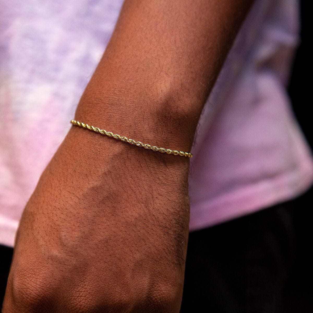 10k Solid Gold Rope Bracelet (2mm) - The GLD Shop