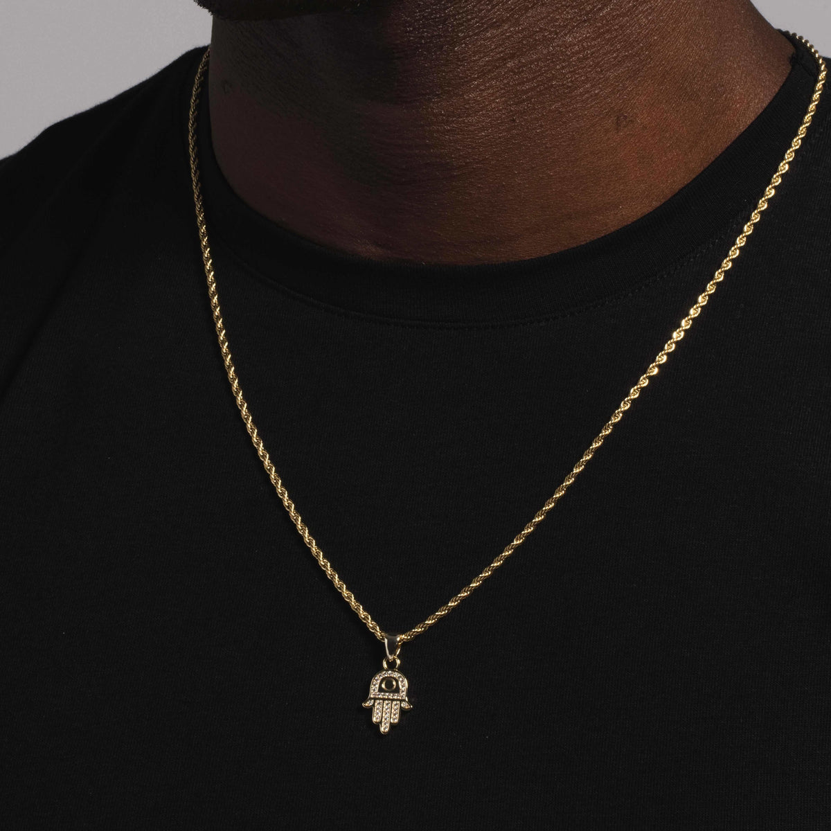14k Solid Gold Hamsah Micro Pendant - The GLD Shop
