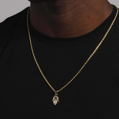 14k Solid Gold Hamsah Micro Pendant - The GLD Shop