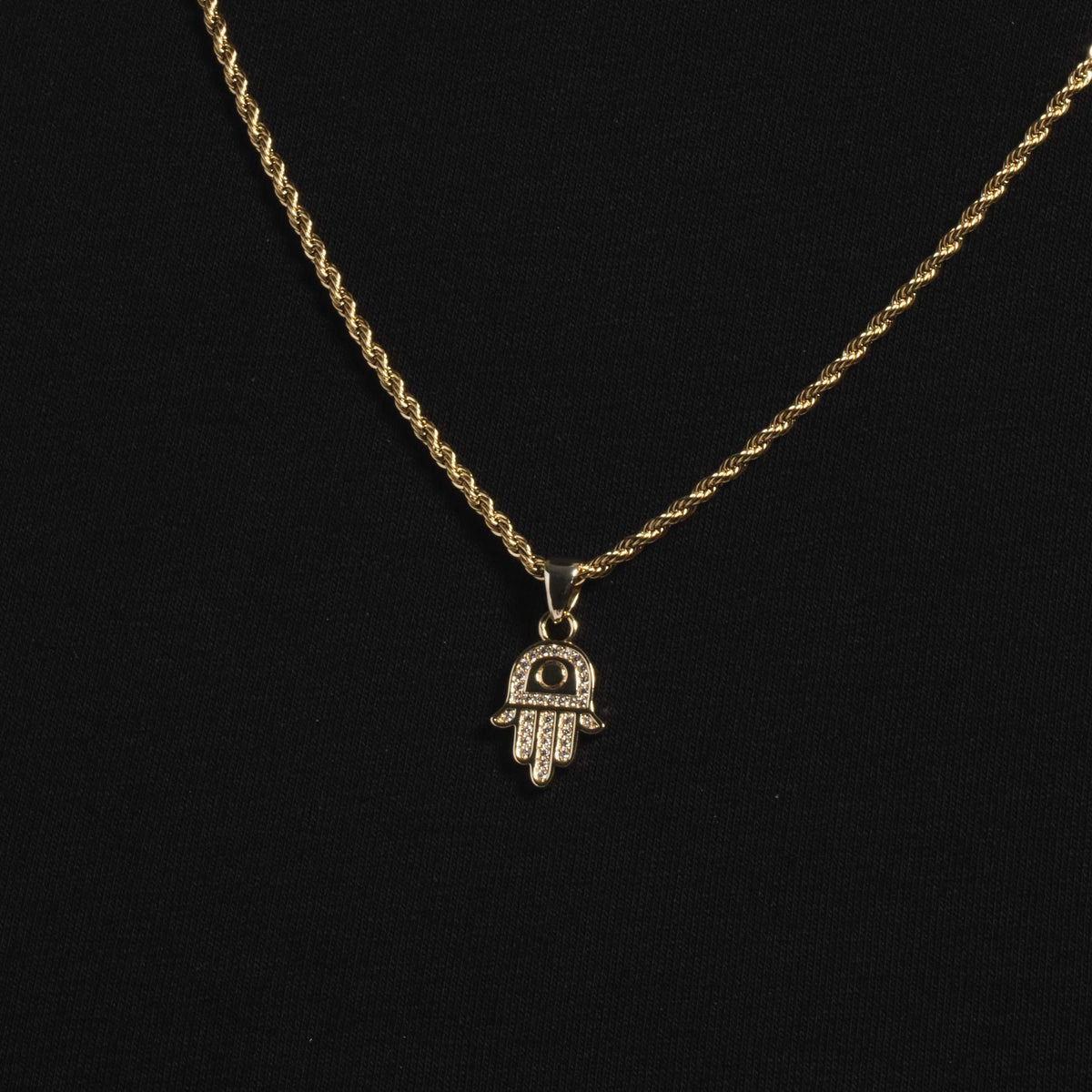 14k Solid Gold Hamsah Micro Pendant - The GLD Shop