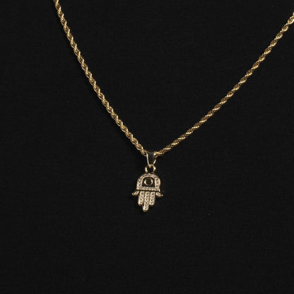 14k Solid Gold Hamsah Micro Pendant - The GLD Shop