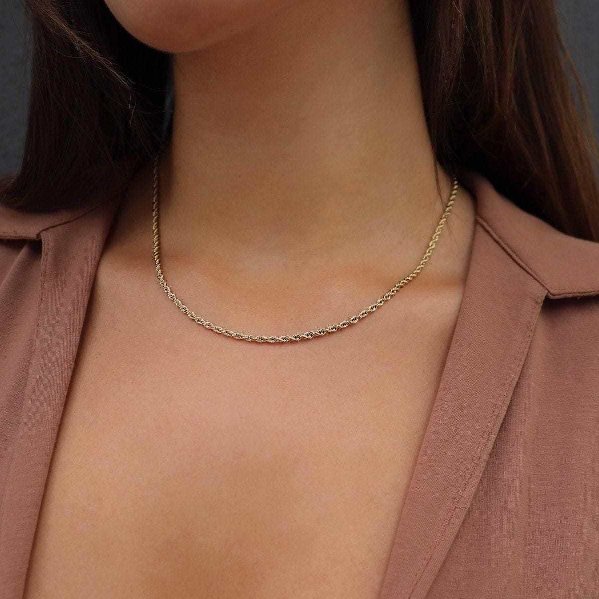 18k Vermeil Rope Necklace - 2mm - The GLD Shop