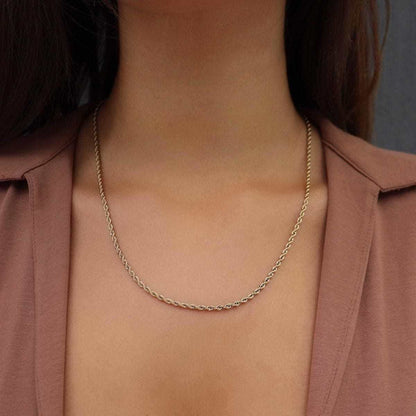 18k Vermeil Rope Necklace - 2mm - The GLD Shop