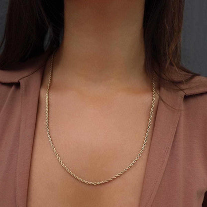 18k Vermeil Rope Necklace - 2mm - The GLD Shop