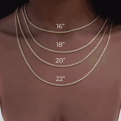 18k Vermeil Rope Necklace - 2mm - The GLD Shop