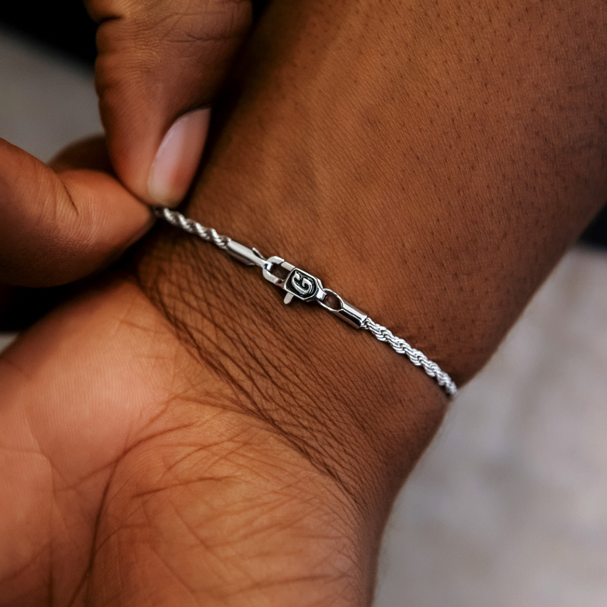 Rope Chain Bracelet in Sterling Silver - 2mm