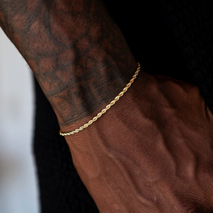 Rope Chain + Bracelet Bundle in Yellow Gold - 2mm
