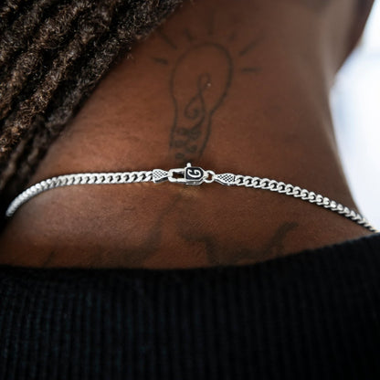 Micro Cuban Chain + Bracelet Bundle in White Gold - 3mm