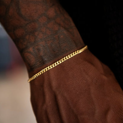 Micro Cuban Chain + Bracelet Bundle in Yellow Gold - 3mm