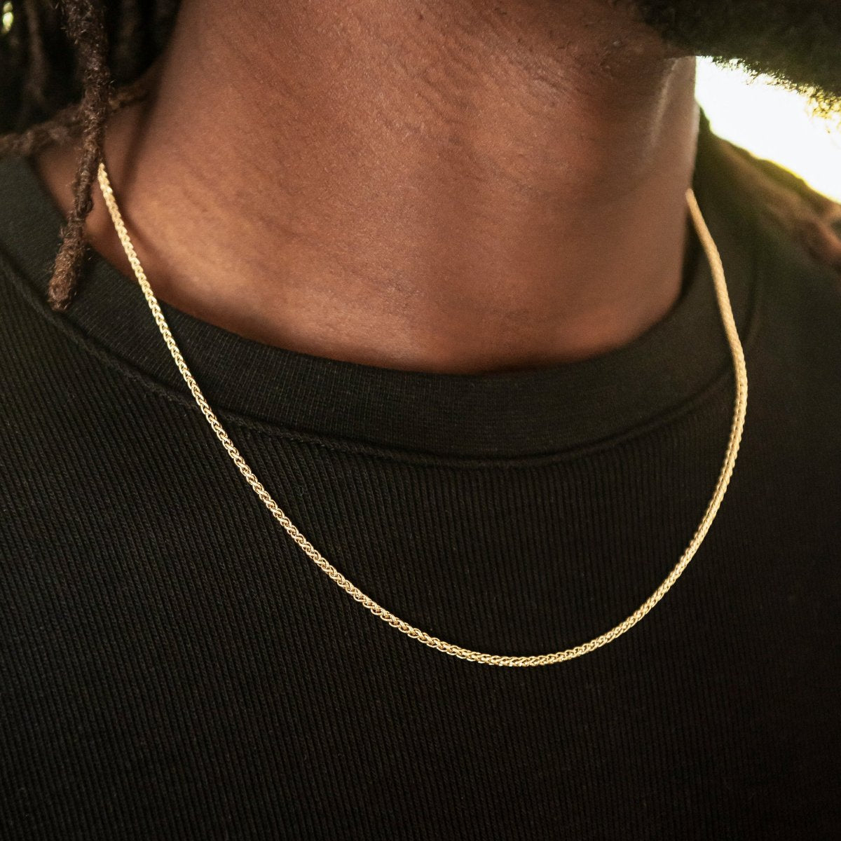 Palm Chain + Bracelet Bundle in Yellow Gold - 2mm