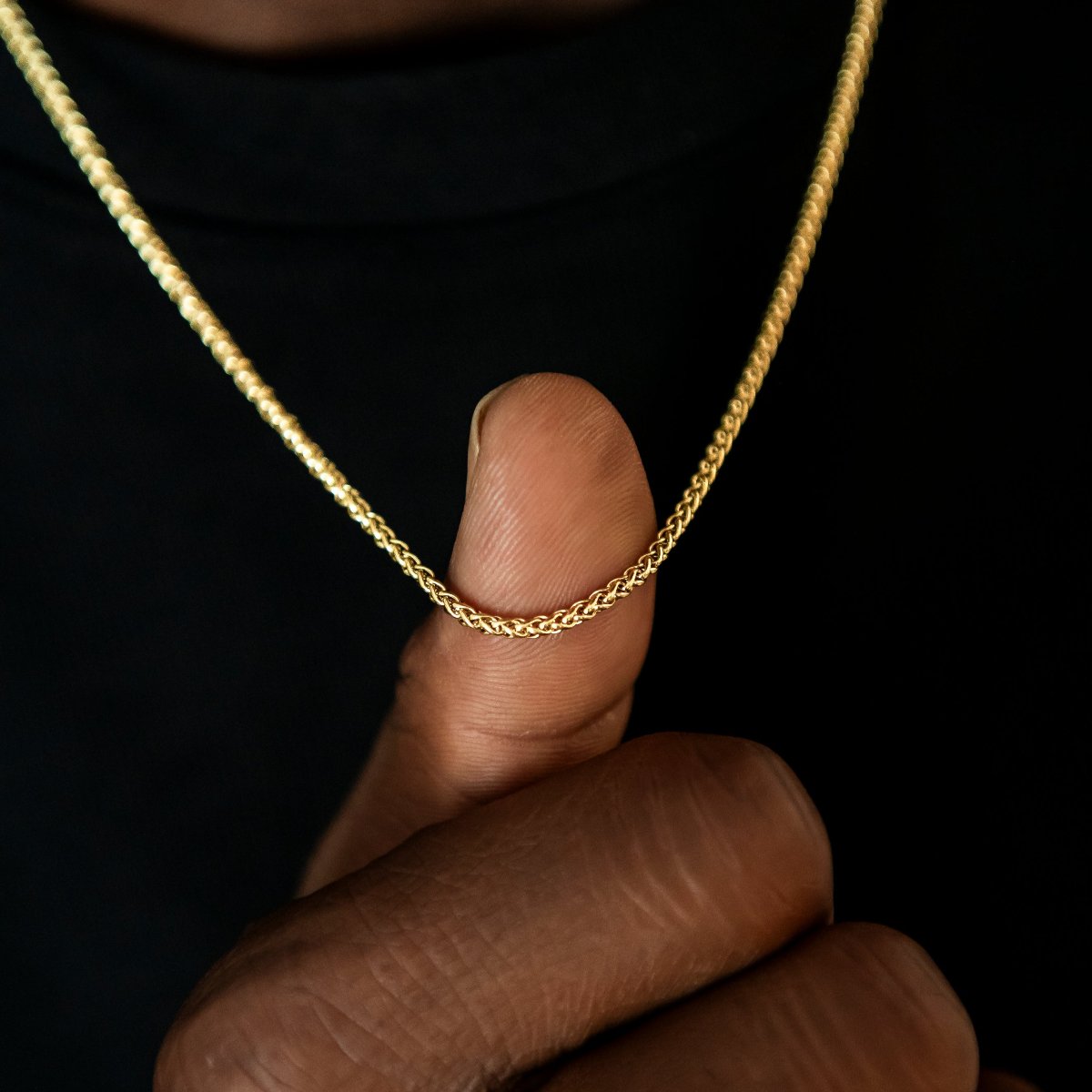 Palm Chain + Bracelet Bundle in Yellow Gold - 2mm