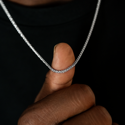 Palm Chain + Bracelet Bundle in White Gold - 2mm