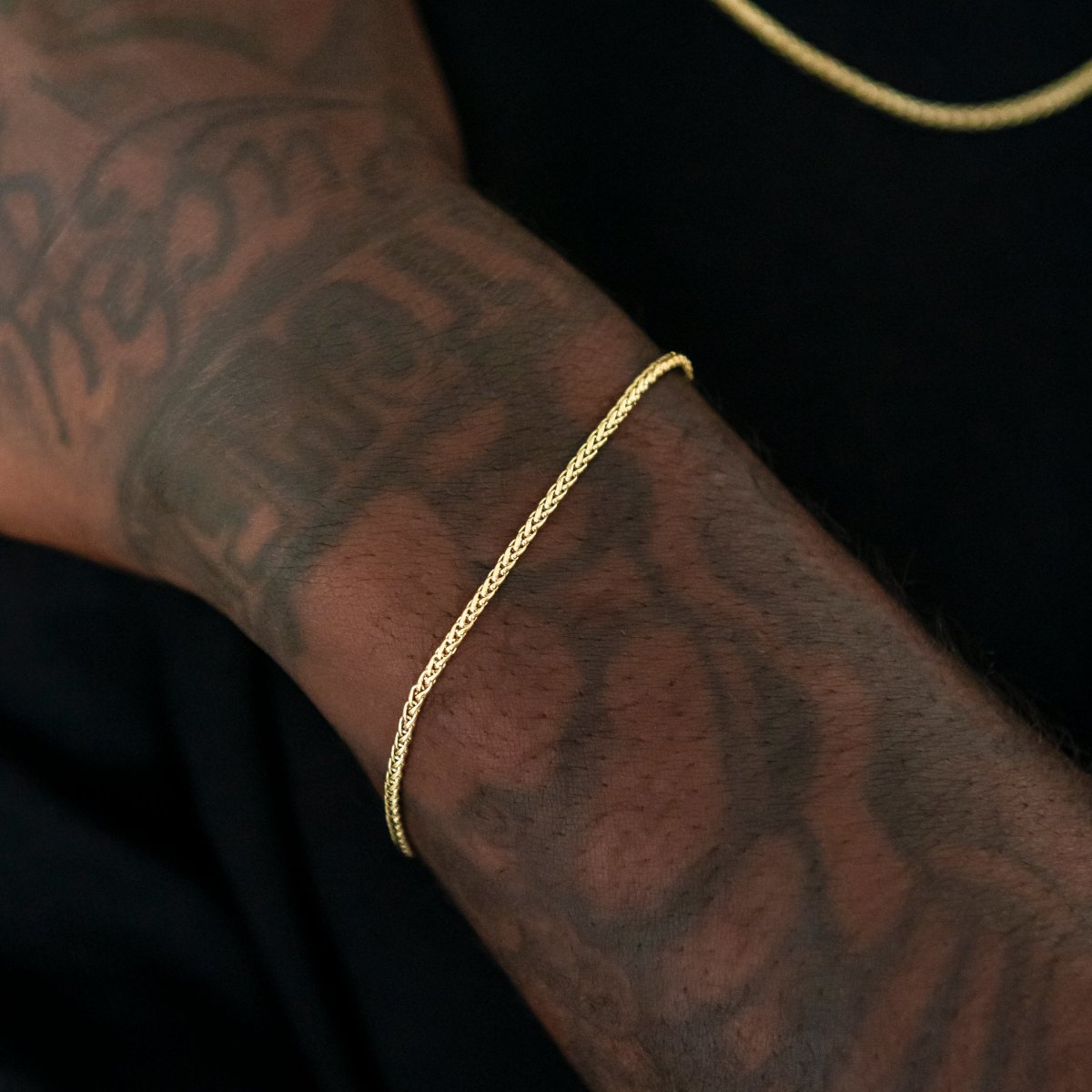 Palm Chain + Bracelet Bundle in Yellow Gold - 2mm