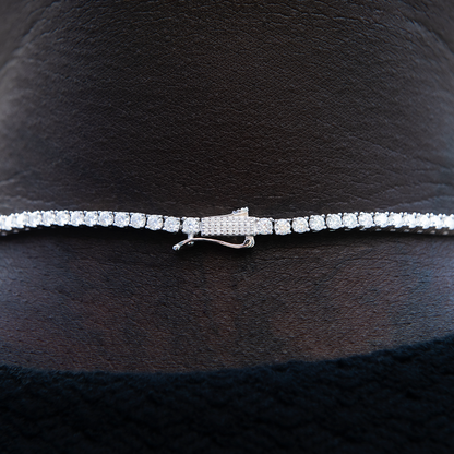 Moissanite Diamond Tennis Chain in Sterling Silver- 3mm