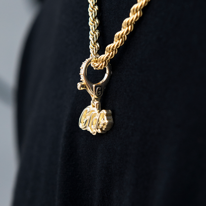 GLD Logo Clip On Pendant in Yellow Gold