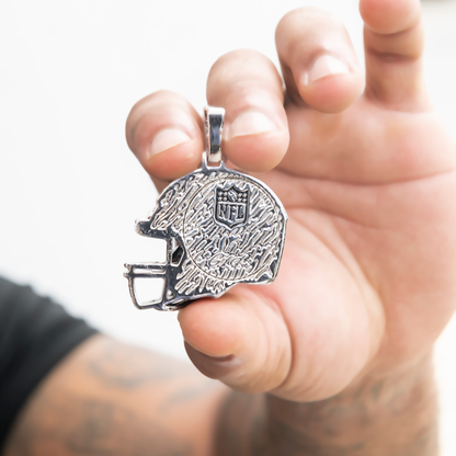 2025 New York Giants Team Helmet Pendant - White Gold