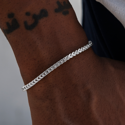 Franco Chain + Bracelet Bundle in White Gold - 3mm