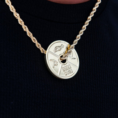 Weight Plate Pendant in Yellow Gold