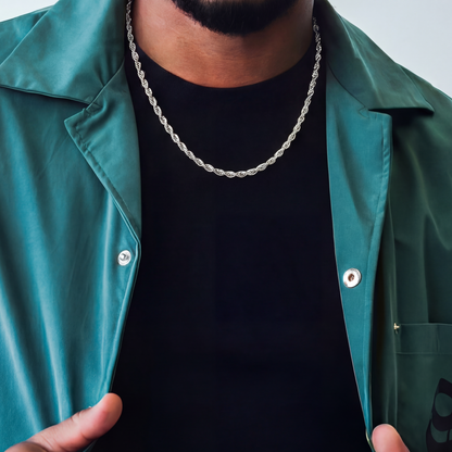 Rope Chain in White Gold - 4mm