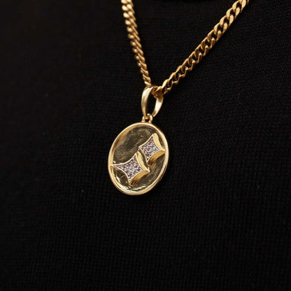 GLD Stars Coin Pendant - Yellow Gold
