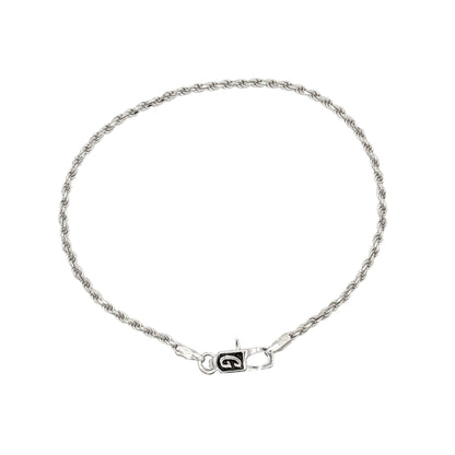 Rope Chain Bracelet in Sterling Silver - 2mm