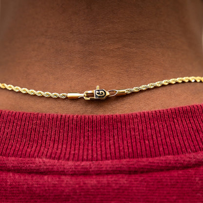 Rope Chain in Yellow Gold - 2mm