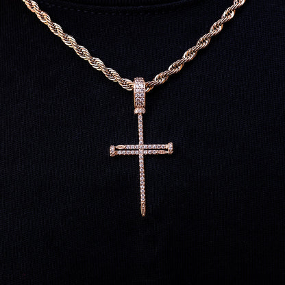 Rose Gold Nail Cross