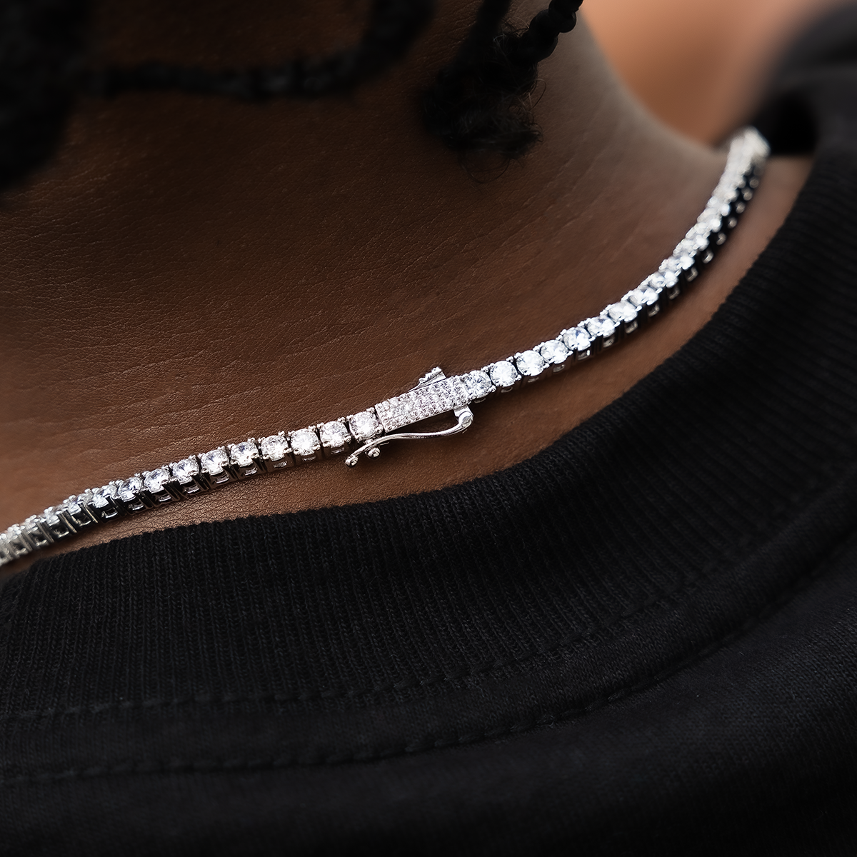Malik Nabers H1M Pendant + 3mm Diamond Tennis Necklace in White Gold Bundle