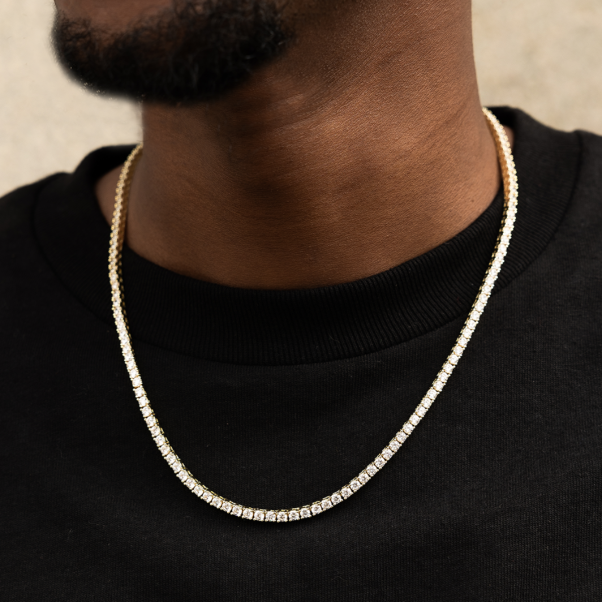 LSU Official NCAA Logo Pendant + 3mm Diamond Tennis Necklace in Yellow Gold Bundle