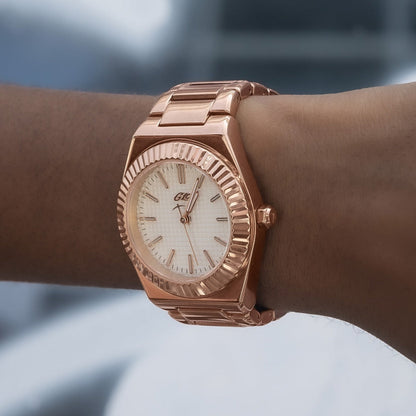 Fluted Bezel Alpha Era in Rose Gold