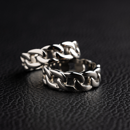 Cuban Band Ring in White Gold - 7mm