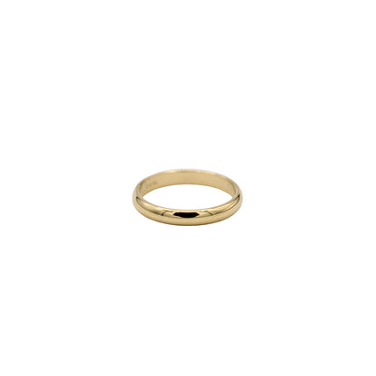 High Polish Rounded Band Ring in Solid Gold - 2mm
