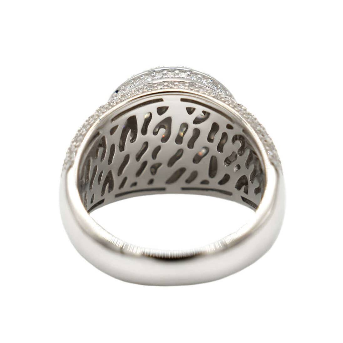 Men's Moissanite Diamond Cluster Ring in White Gold Vermeil
