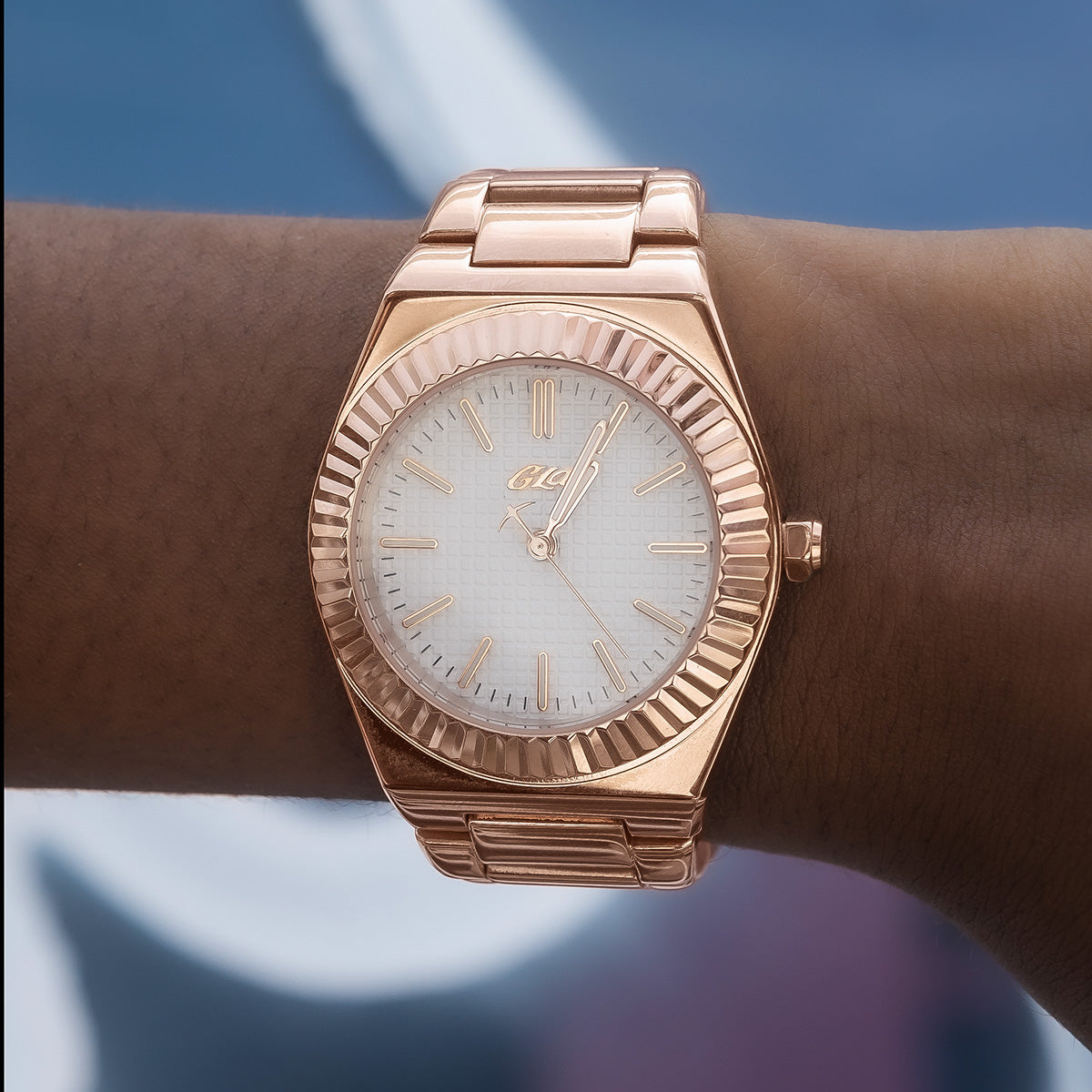 Fluted Bezel Alpha Era in Rose Gold