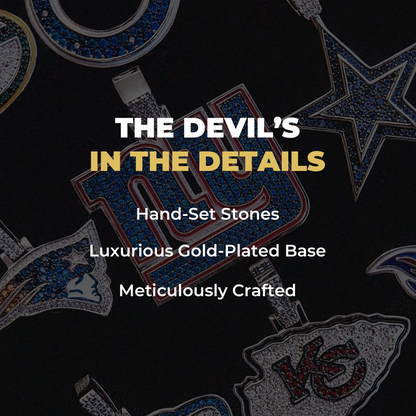 New York Giants Official NFL Micro Logo Pendant - Yellow Gold