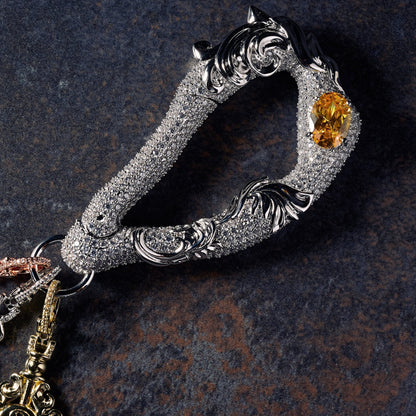GLD X Bloody Osiris Lab Diamond Carabiner in Solid White Gold