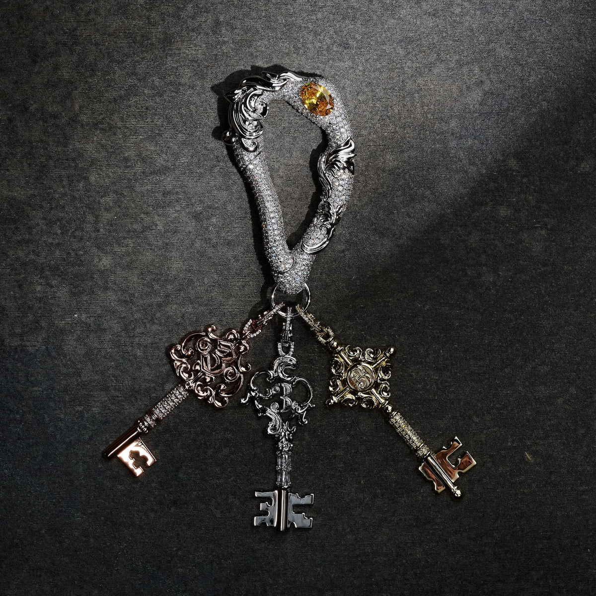 GLD X Bloody Osiris Lab Diamond Canary Key Clip On in Solid Yellow Gold