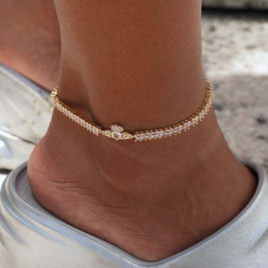 Forme Privé Crown Anklet in Yellow Gold