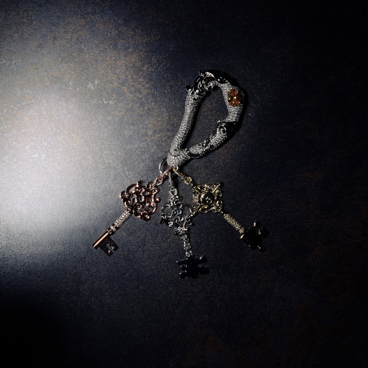 GLD X Bloody Osiris Lab Diamond Carabiner in Solid White Gold