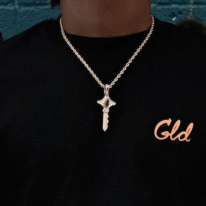 Star Key Pendant in Rose Gold