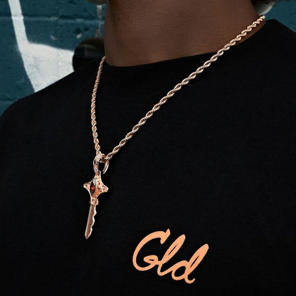 Star Key Pendant in Rose Gold