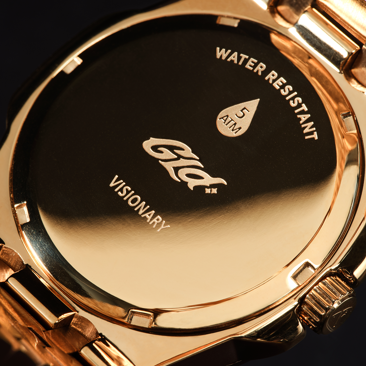 39MM Visionary Plain Case & Green Dial Watch - Yellow Gold