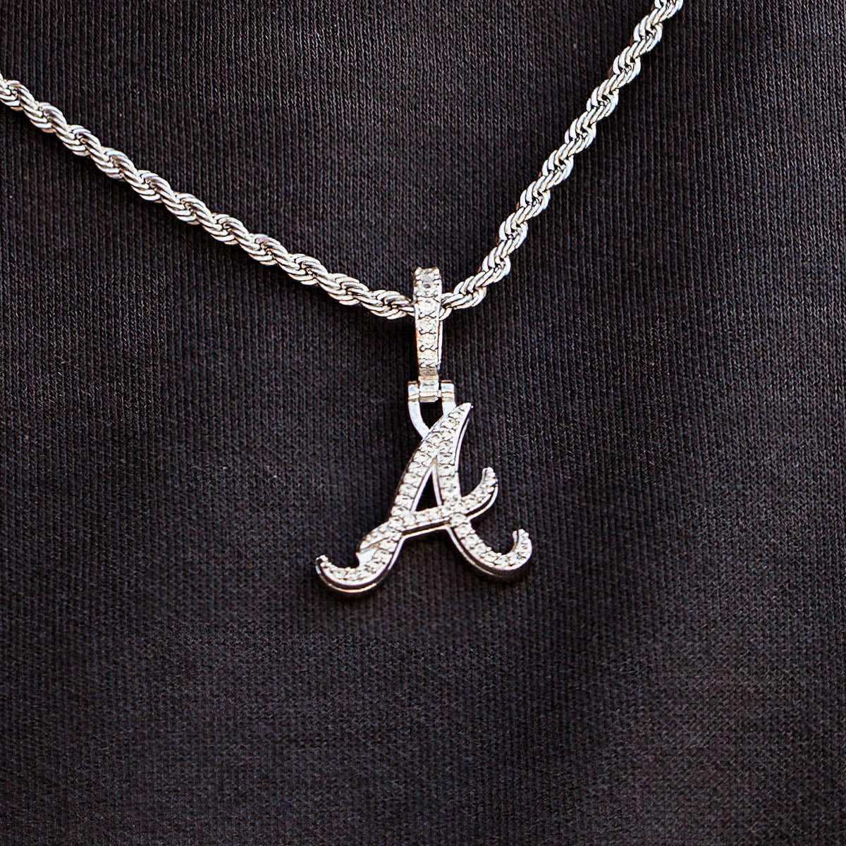 Atlanta Braves Micro Pendant in White Gold - The GLD Shop