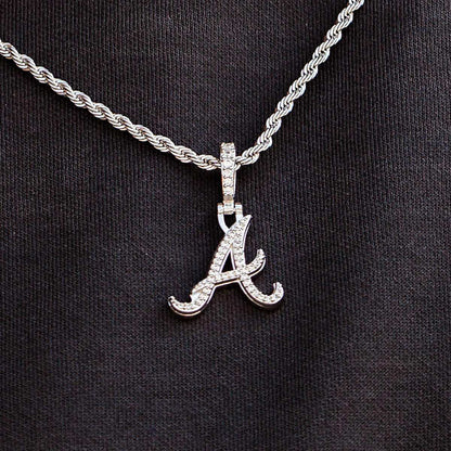 Atlanta Braves Micro Pendant in White Gold - The GLD Shop